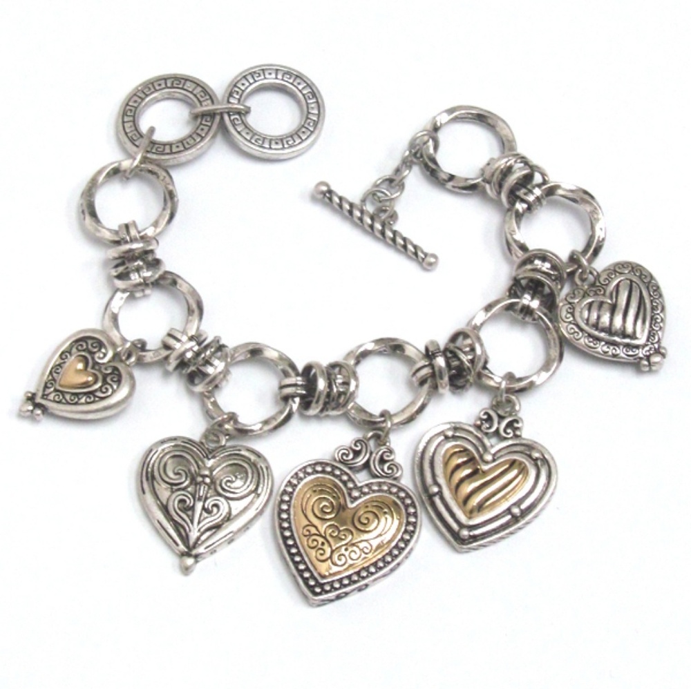 Designer Hearts Toggle Bracelet